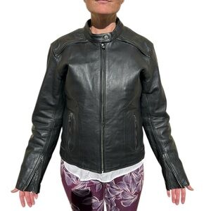 Women’s Vintage River‎ Road Savannah Cool Leather Jacket Black Bikercore S